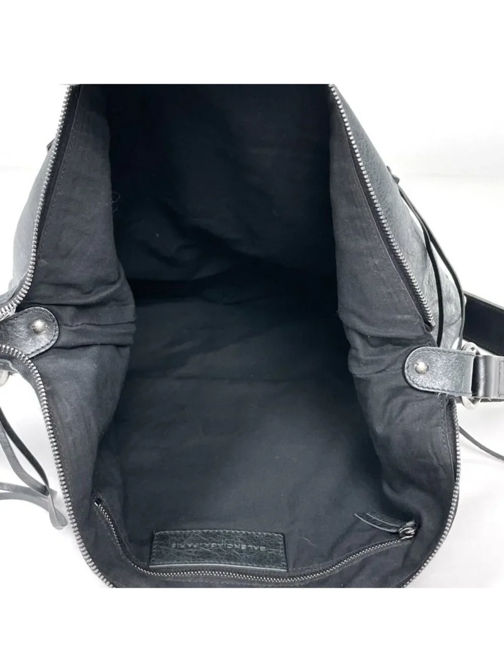 Balenciaga Shoulder Bag the Day Leather Dark Gray