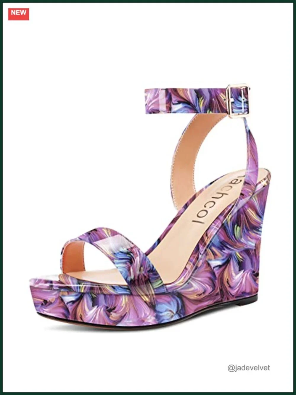 Women's Platform Wedge Sandals Peep Toe Ankle Strap Slingback Chunky High Heel