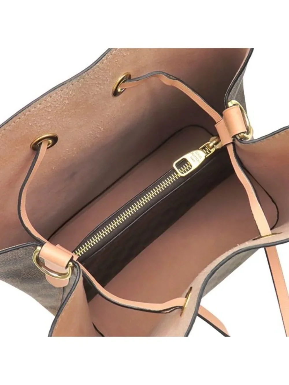 Louis Vuitton Shoulder Bag Neo Noe Damier Canvas Venus Gold Brown Pink Ebene