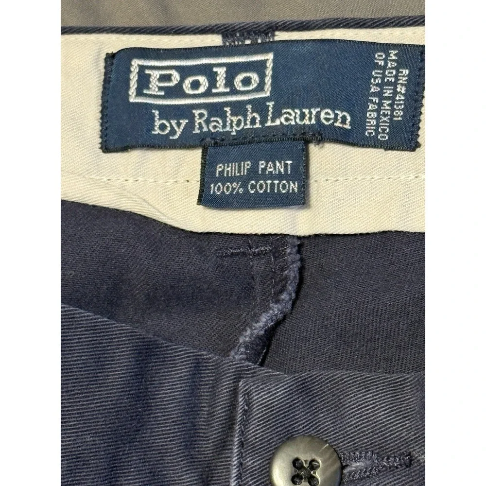 Vintage Polo Ralph Lauren Philip Pant‎ Classic Chino Navy Blue 38x30 (38x31)