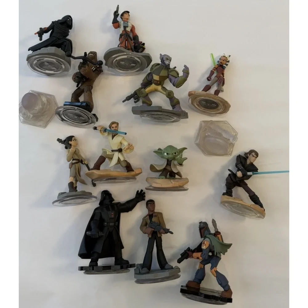 Disney Infinity 3.0 Star Wars Figure Lot Darth Vader Yoda Boba‎ Fett Rey Ahsoka