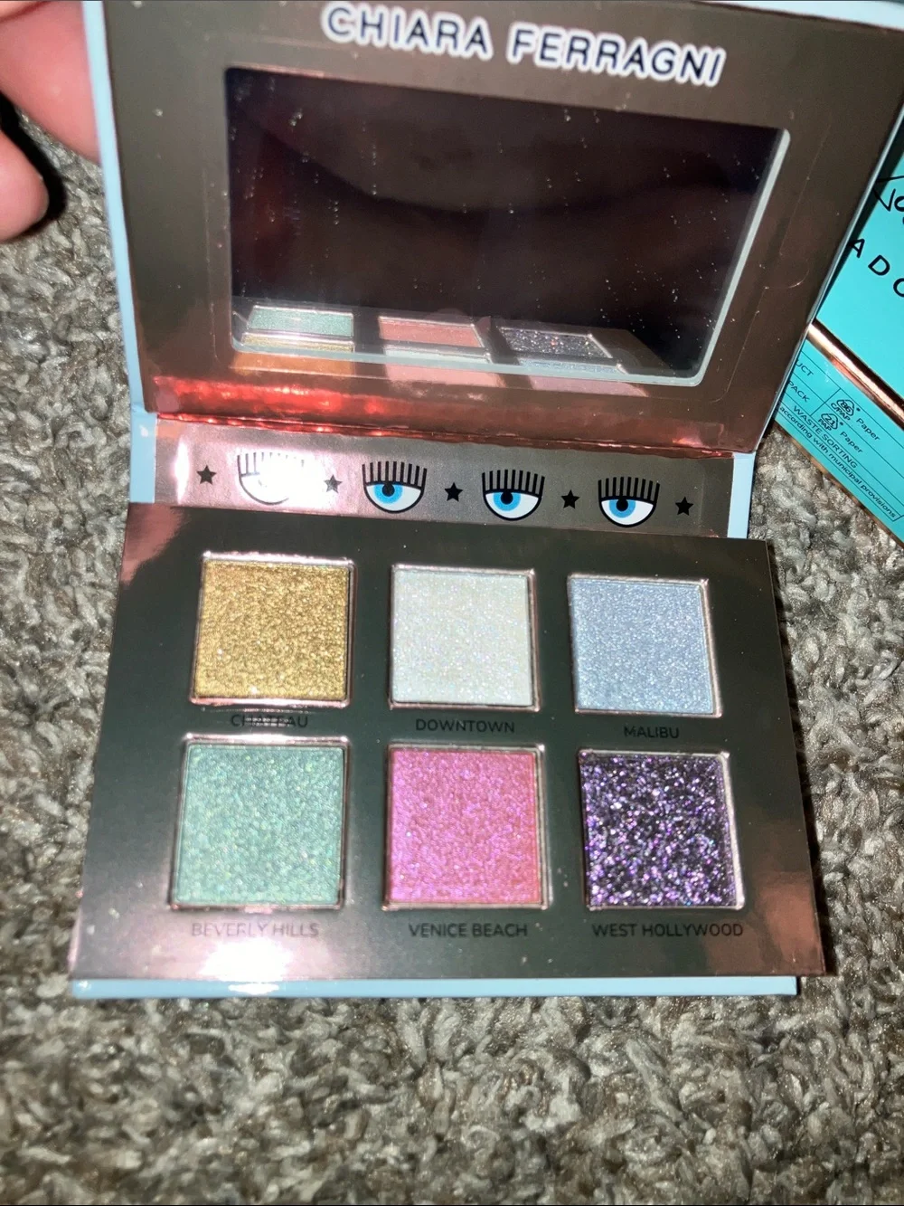 Chiara Ferragni Turquoise Glitter & Matte Eyeshadow Duo
