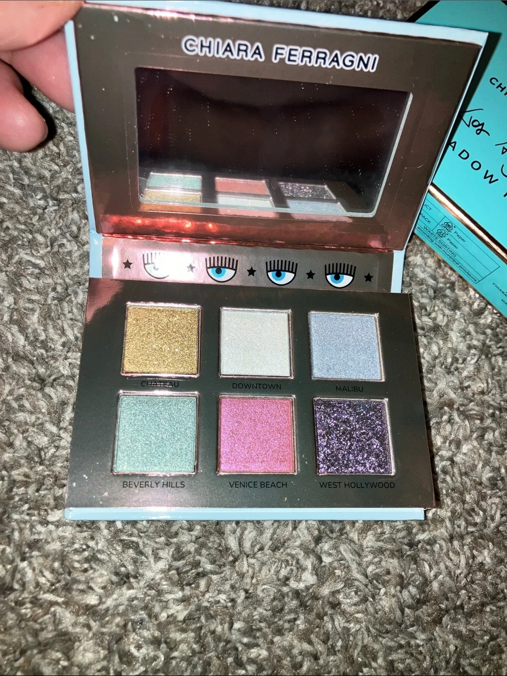 Chiara Ferragni Turquoise Glitter & Matte Eyeshadow Duo