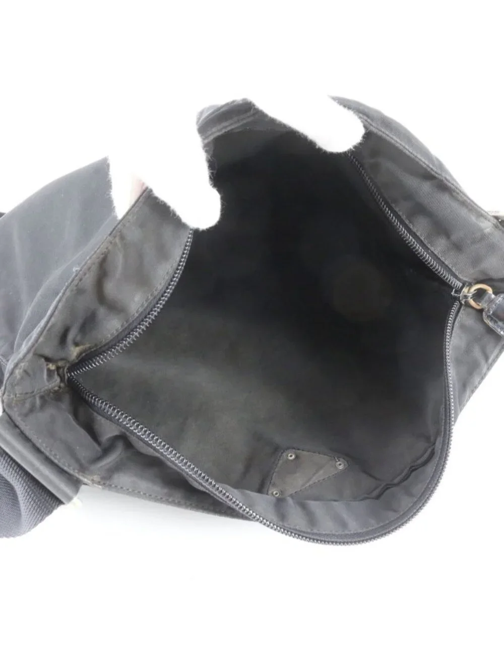 Prada Tessuto Nylon Triangle Logo Leather Shoulder Bag Crossbody Messenger
