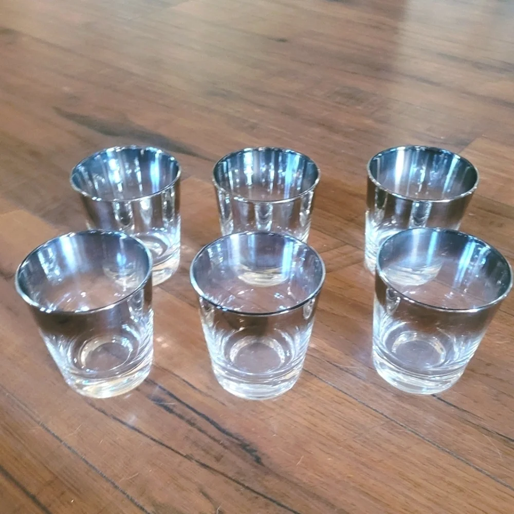 Vitreon‎ Queens Luster Mercury Fade Old Fashion Glasses Set of 6