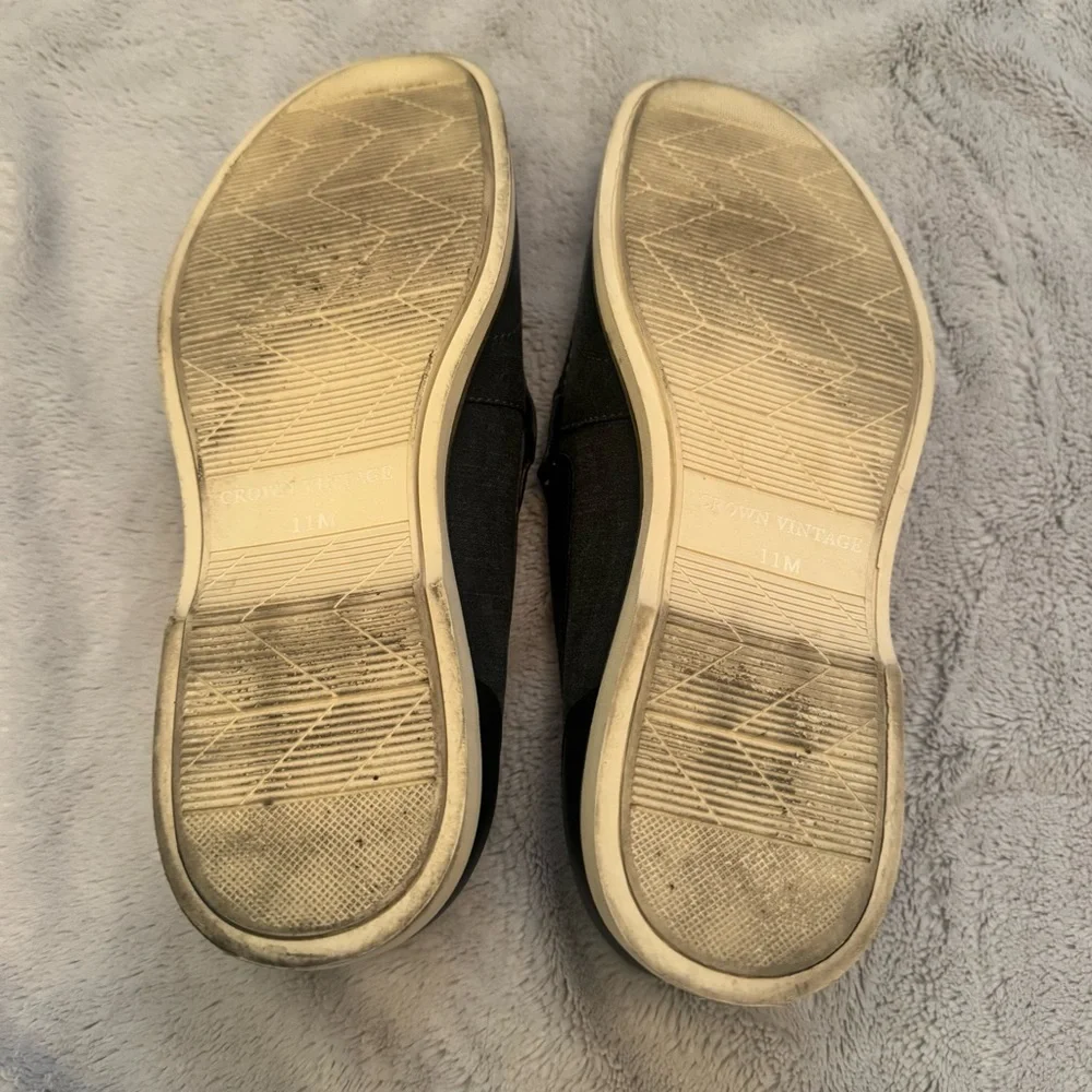 Crown Vintage CR Finnian Men’s‎ Slip-On Loafers Size 11M Denim Blue White Stitch