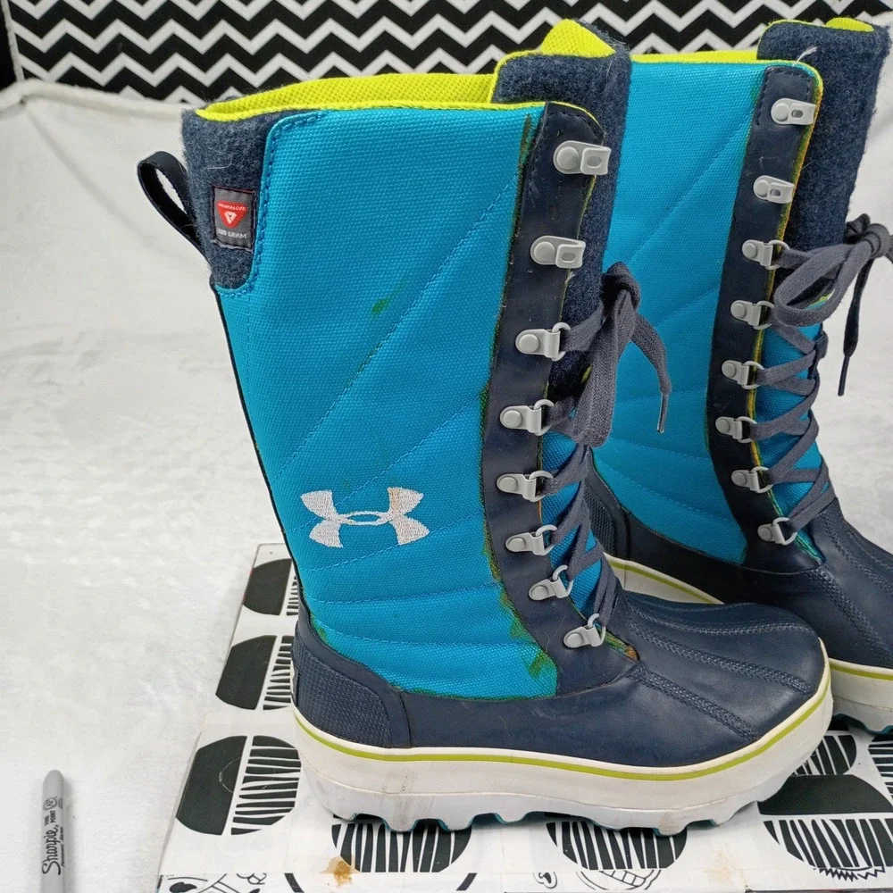 Under Armour Primaloft 200G‎ Insulated Winter Snow Boots Blue Navy Women's 6