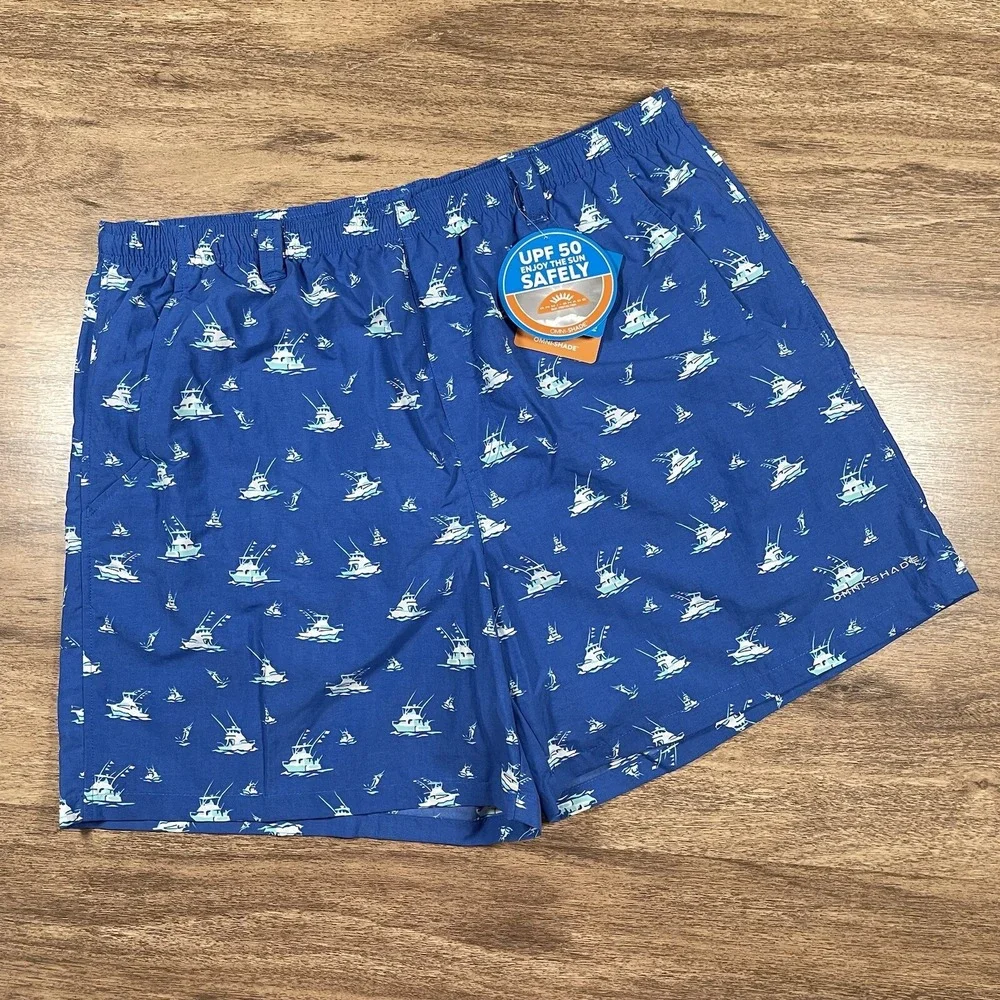 NWT Columbia PFG Men's‎ Large Blue Sailboat Nylon 6