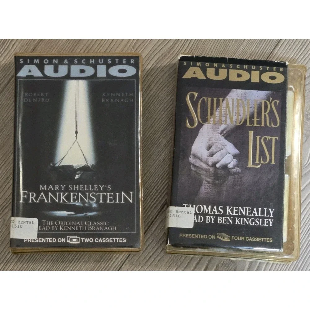 Audiobook Cassette Lot 2 Classics Thrillers‎ Schindler's List Frankenstein
