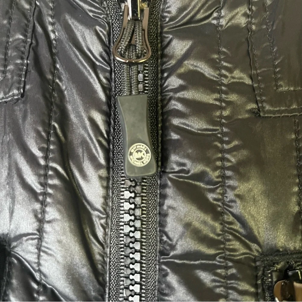 Michael Kors Black Convertible‎ Removable Sleeves Full Zipper Jacket Size Small