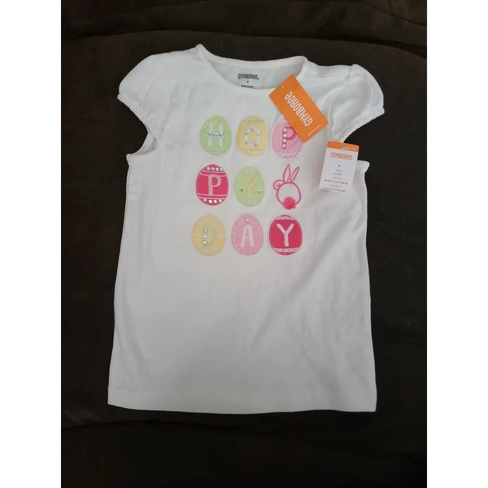 Gymboree spring dressy easter bunny hoppy day‎ top size 6 nwt