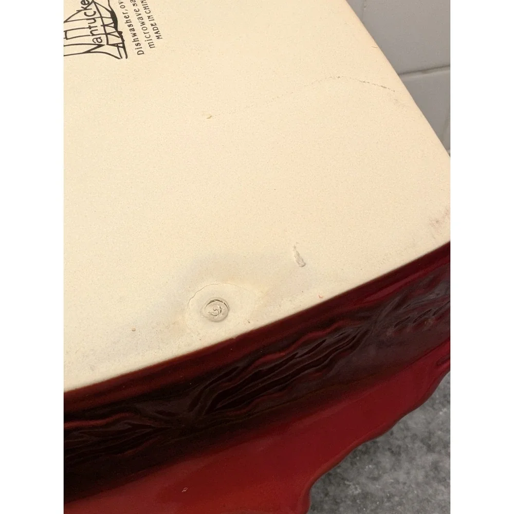 Nantucket Oven Dish,‎ Red Leaf Designed Handles