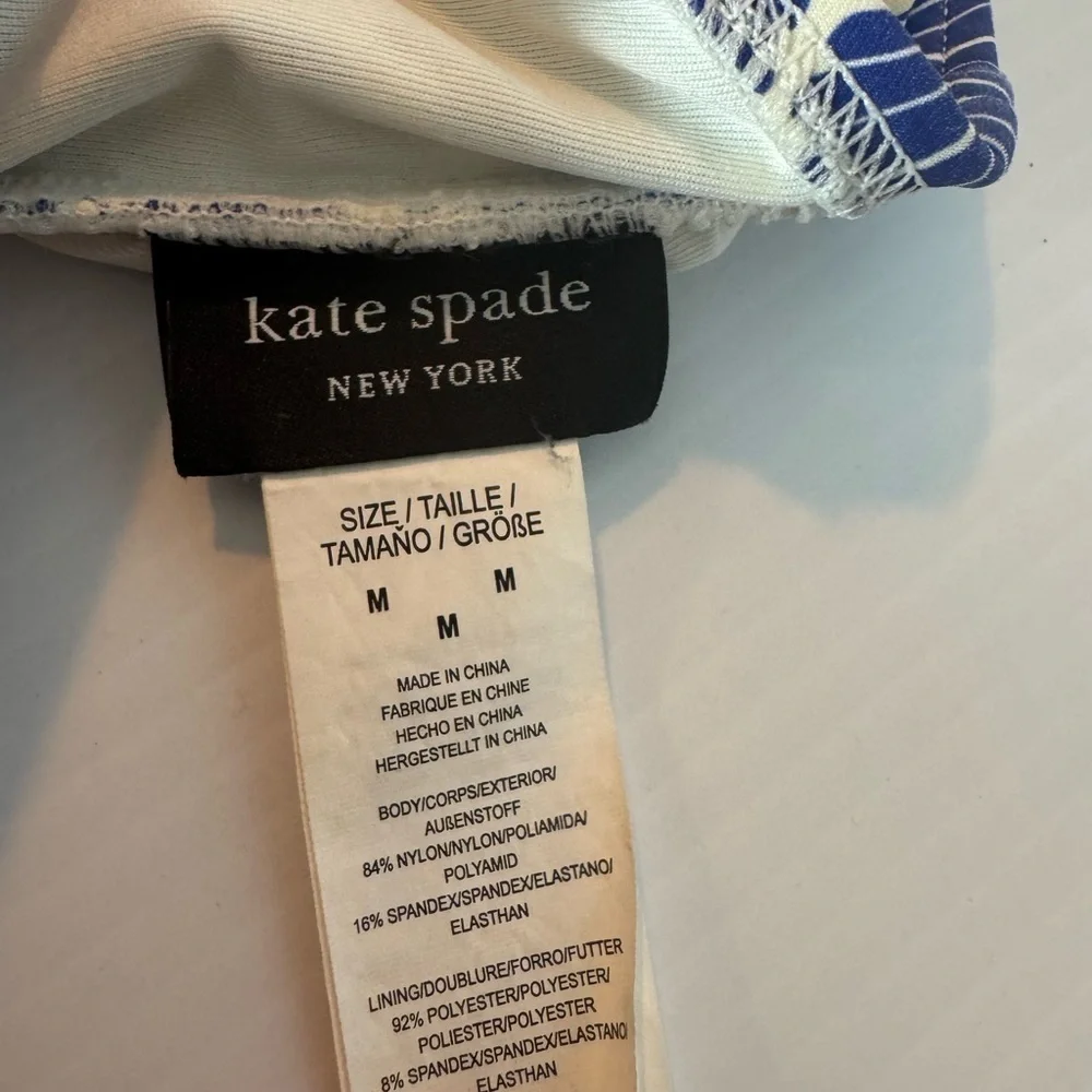 Kate Spade New York Blue and White Shell Print Bikini and bottom set Medium