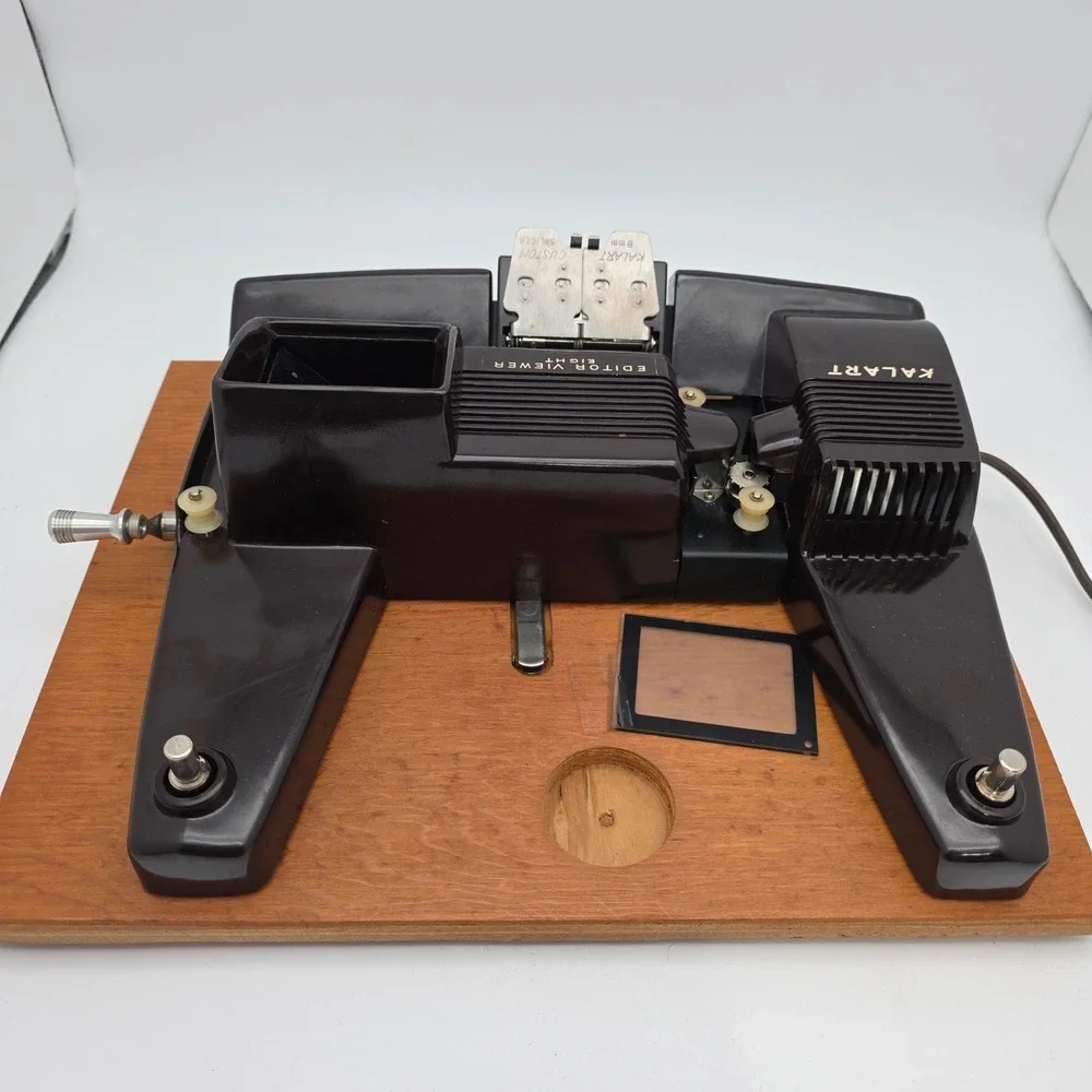 Kalart Editor Viewer Eight 8mm Film Movie Editor Brown Bakelite Wood Vintage Box