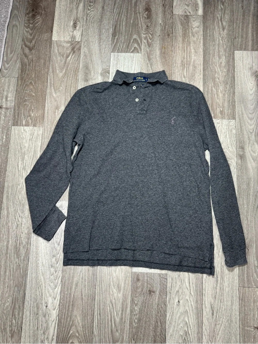 Polo by Ralph Lauren Long-Sleeve Heather Charcoal Polo Shirt
