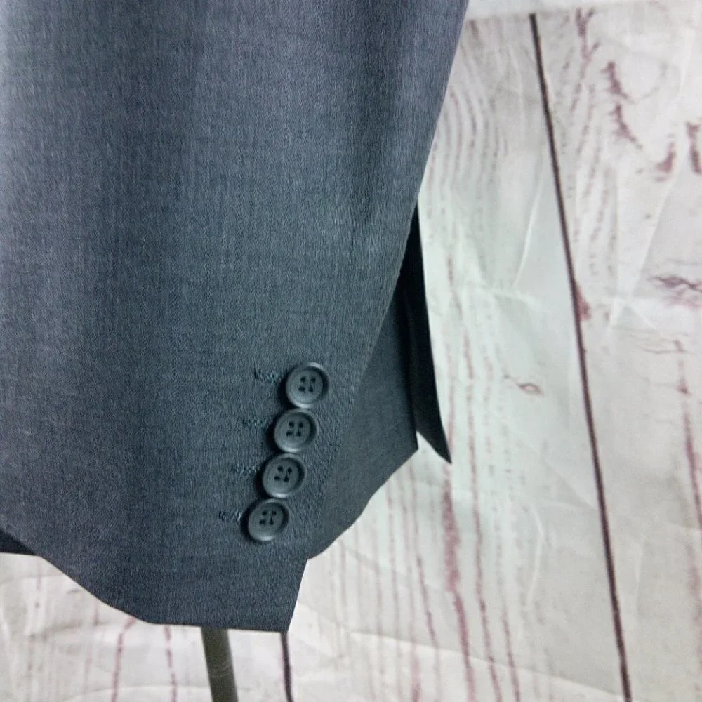 Mantoni Super Fine 44R Wool 2 Button Gray Suit Blazer Jacket