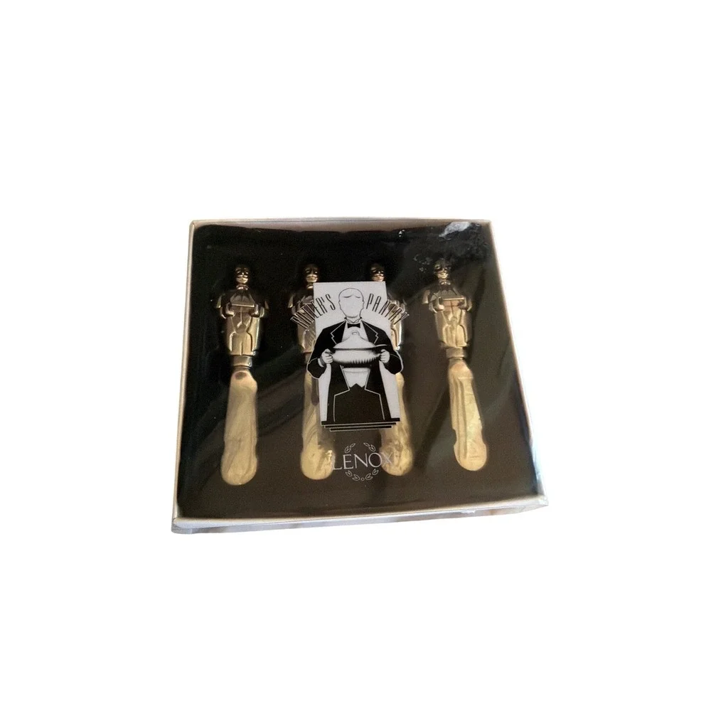 Lenox‎ Cheese Spreaders Silver Butler's Pantry At Your Service Set of 4 Figural