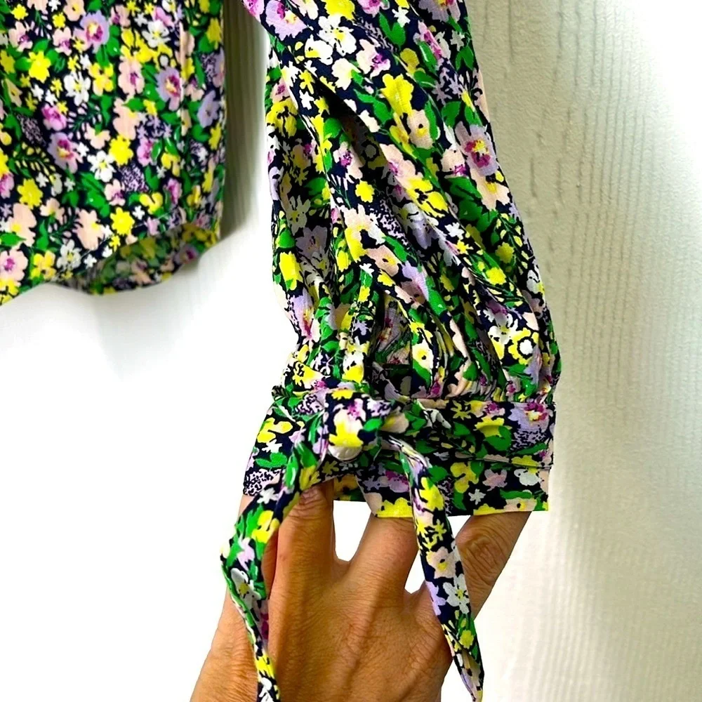 Anthropologie - Maeve Ashleigh Puff Sleeved Floral Button Down Blouse Size Small