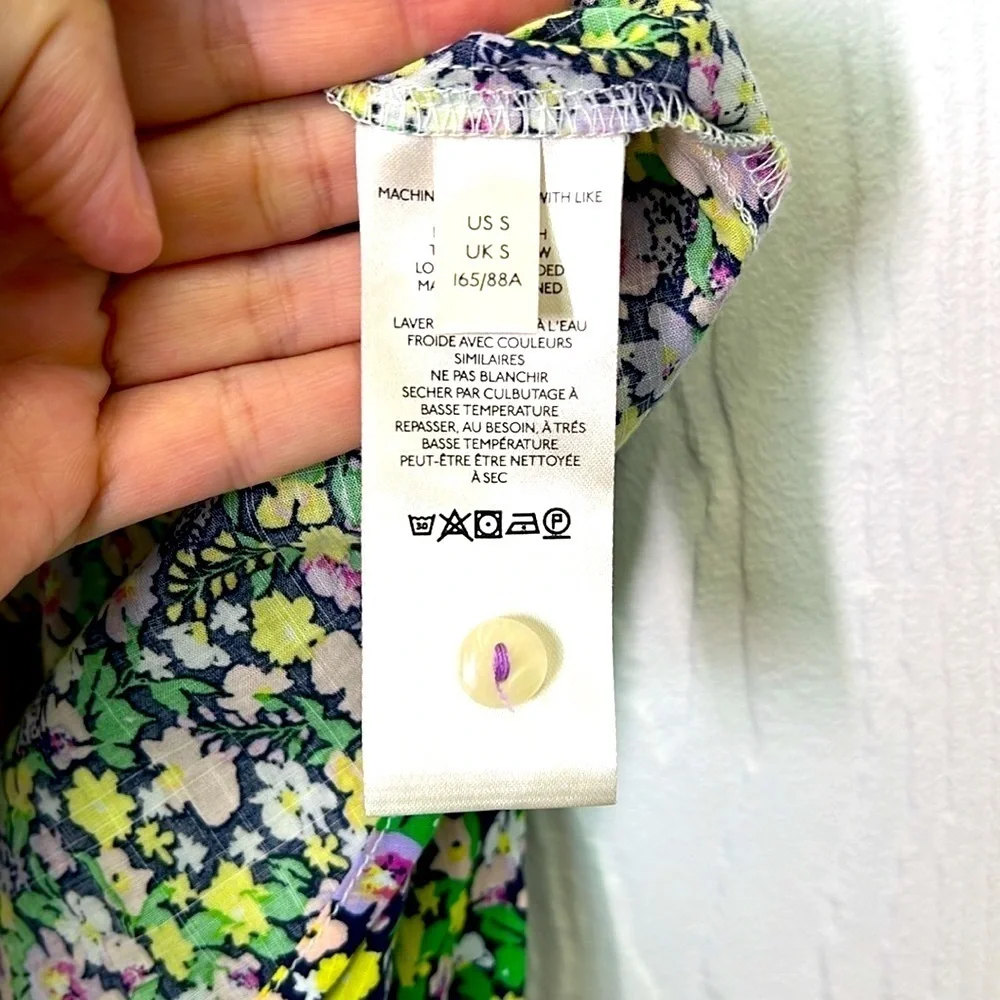 Anthropologie - Maeve Ashleigh Puff Sleeved Floral Button Down Blouse Size Small