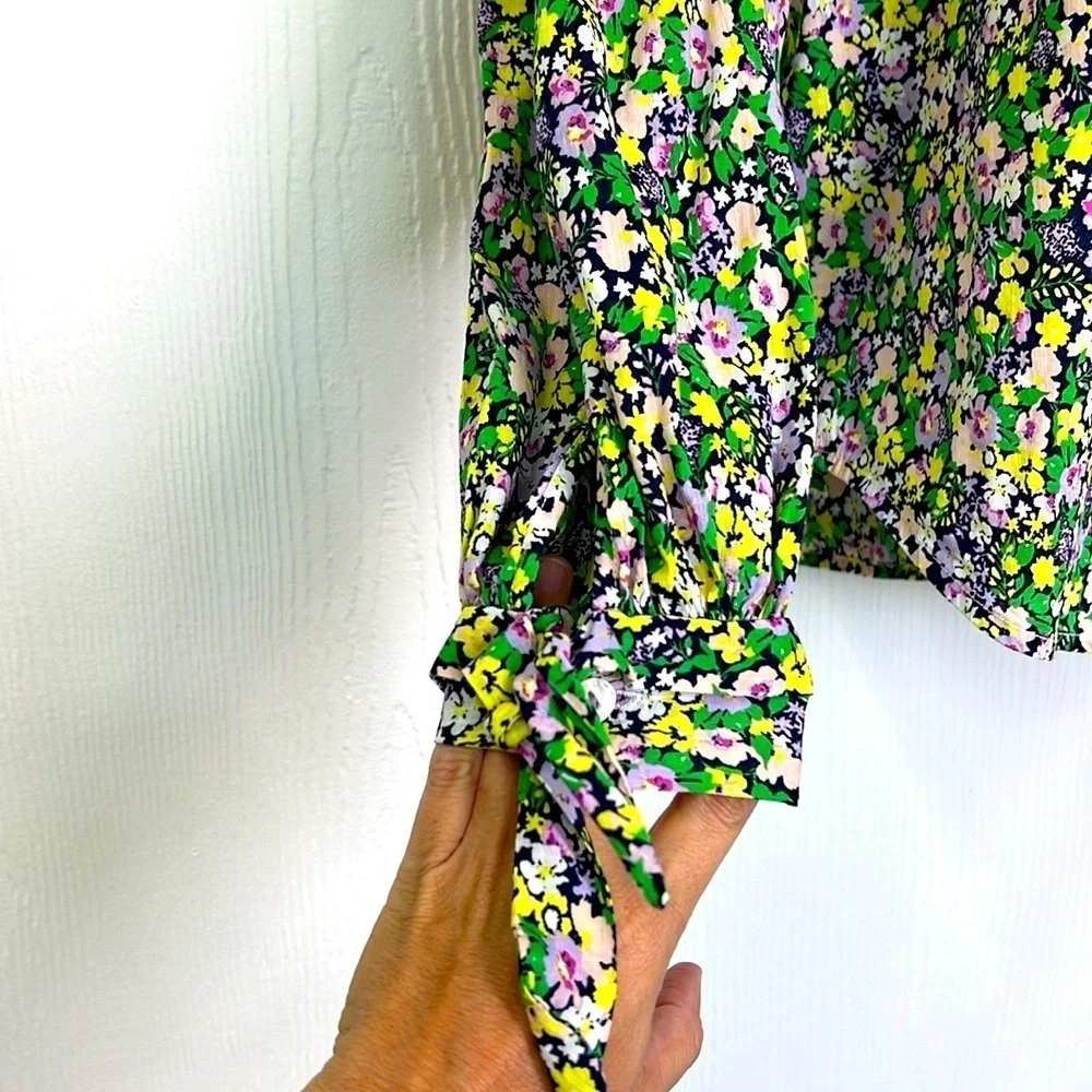 Anthropologie - Maeve Ashleigh Puff Sleeved Floral Button Down Blouse Size Small