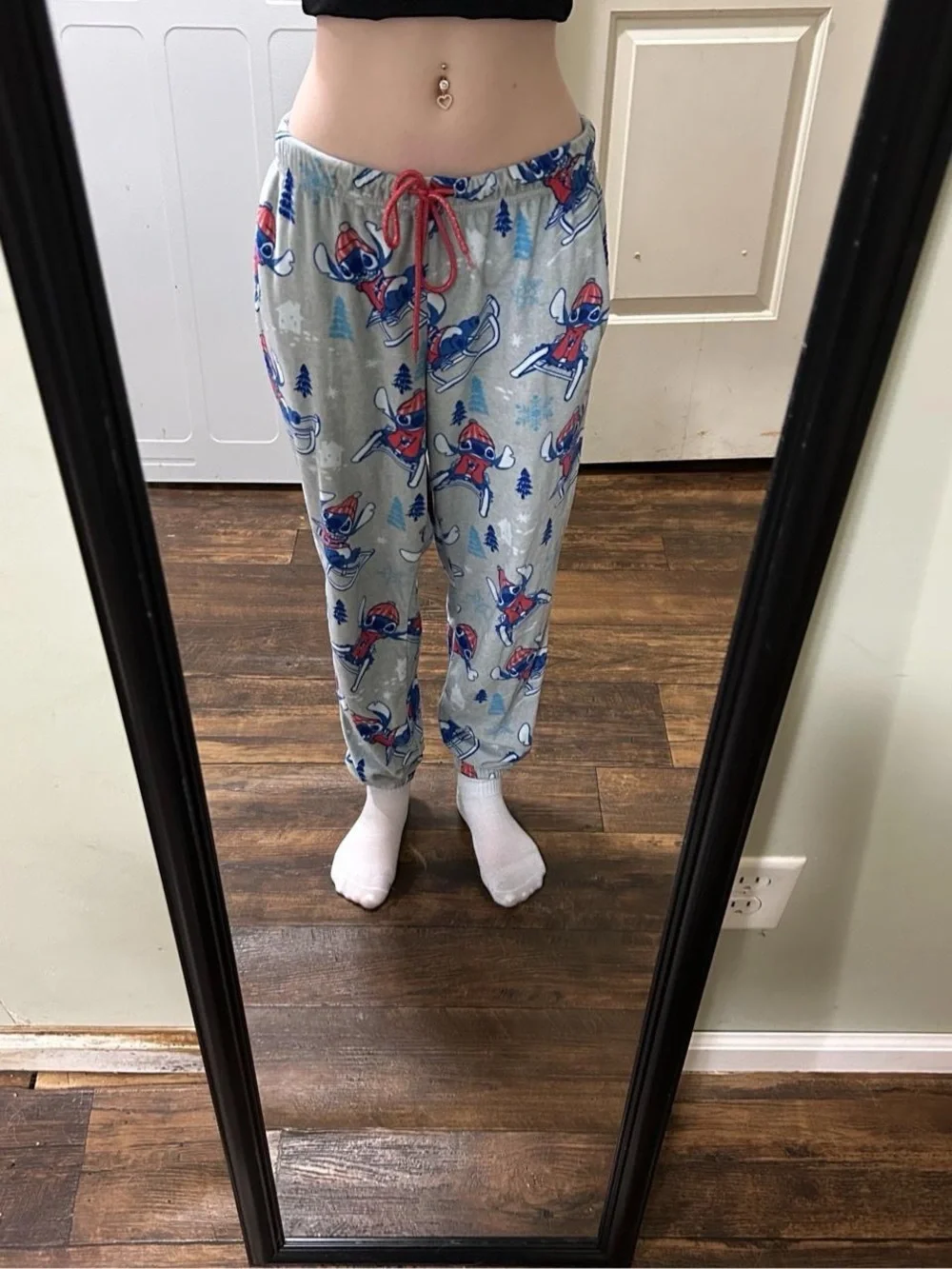 Disney Kids Pajama Bottoms in Light Gray, Blue & Red