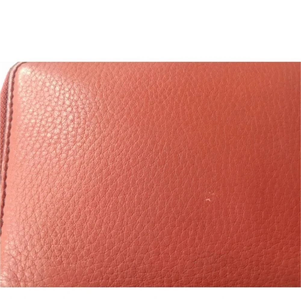 Tory Burch Berkeley Leather Wallet Burnt Orange Zip Around