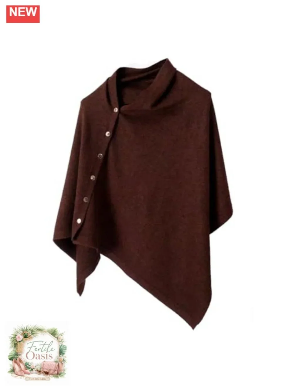 Women's Convertible Knitted Poncho Shawl Scarf Cardigan Capes with Buttons