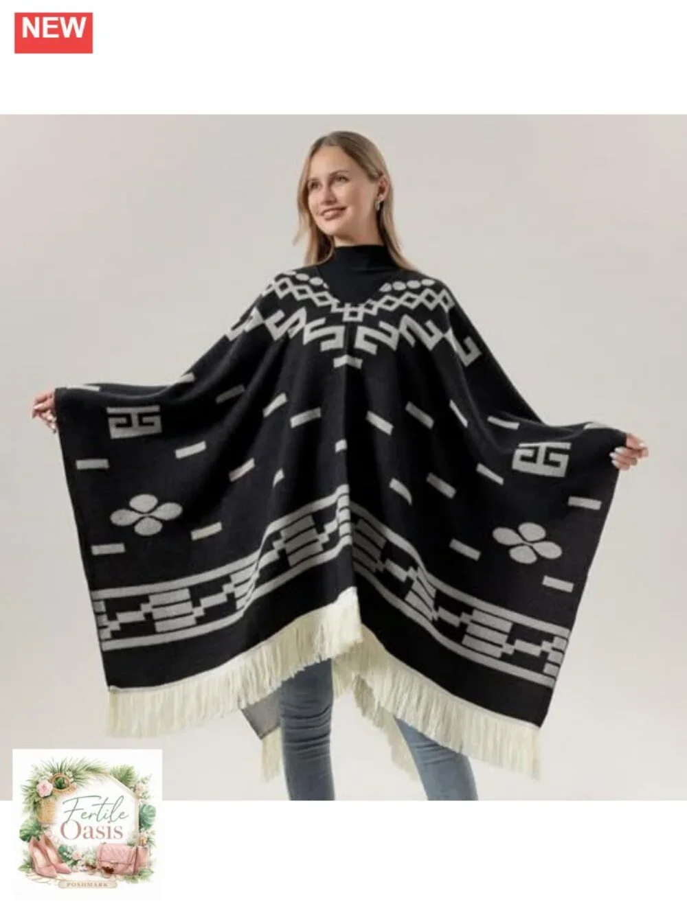 Fashion Travel Shawl Wrap Poncho Cape Long Blanket Tassels Sweater Top