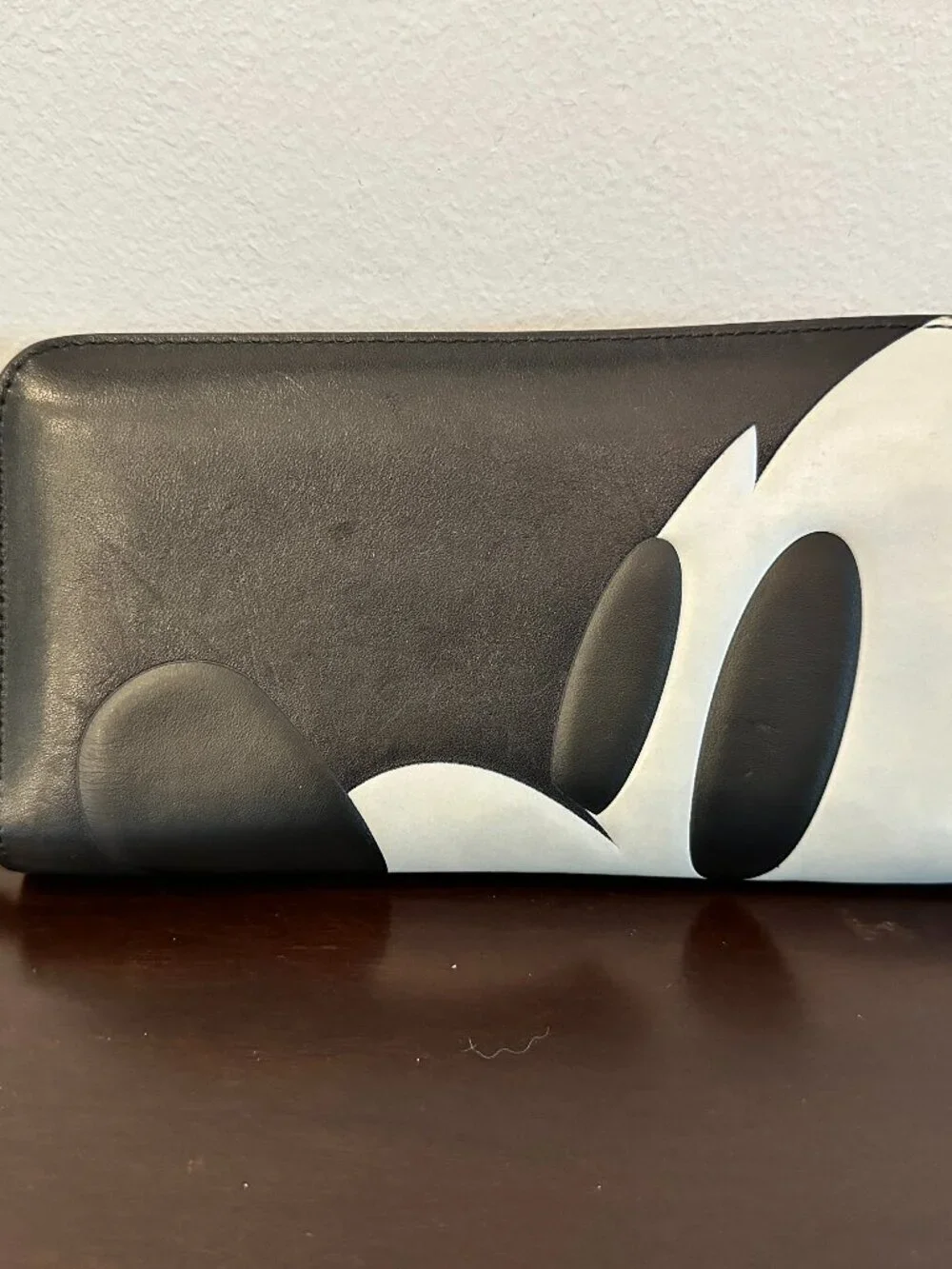 Coach x Disney Mickey Mouse Accordion Zip Wallet Glovetanned Leather Black