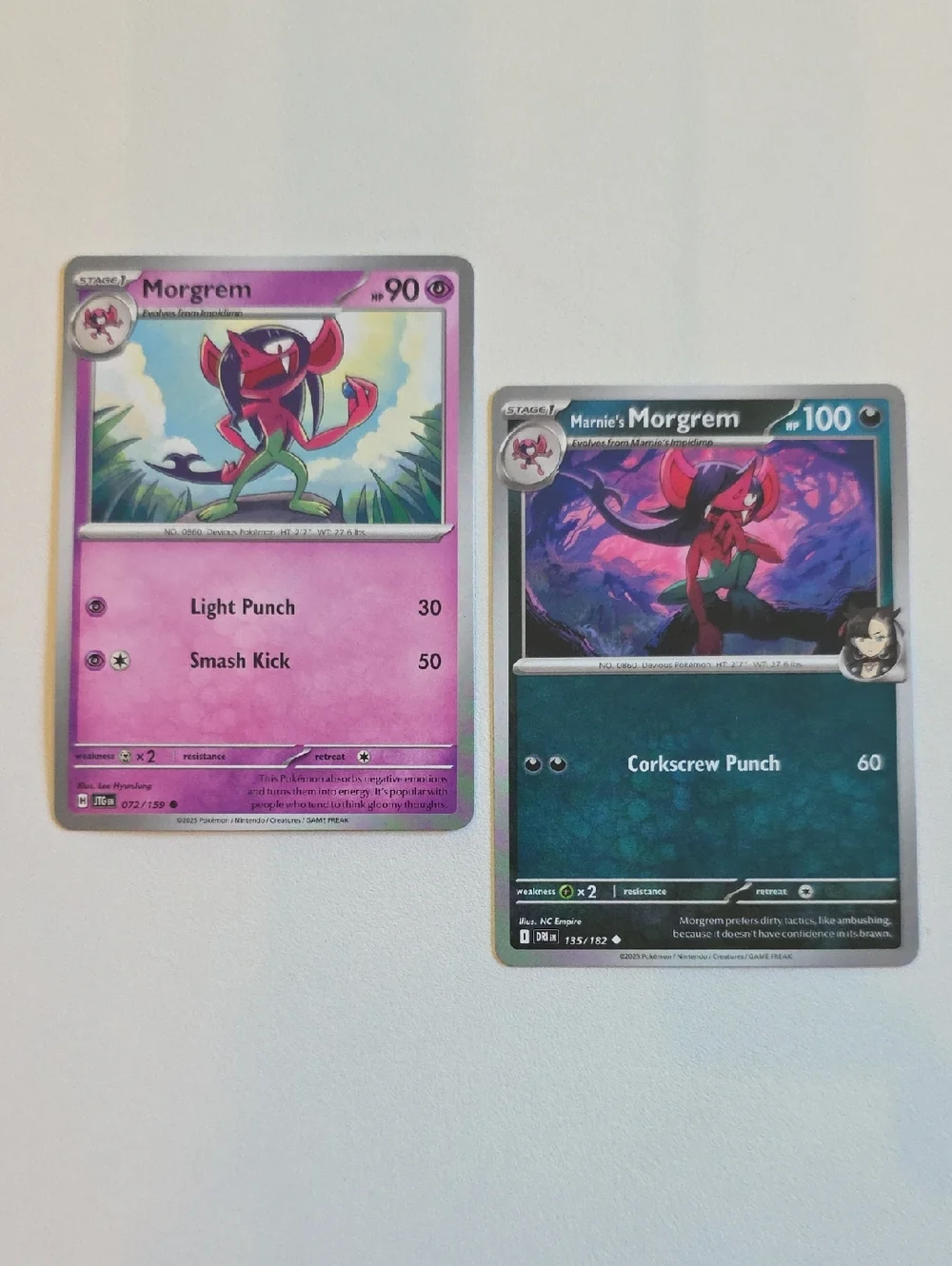 Pokemon Morgrem And Marnie's Morgrem Card