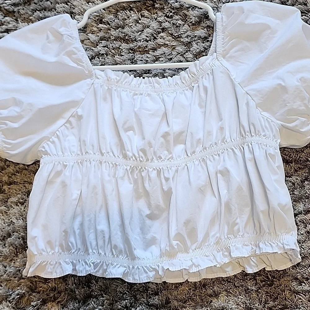 white Zara top for girls
