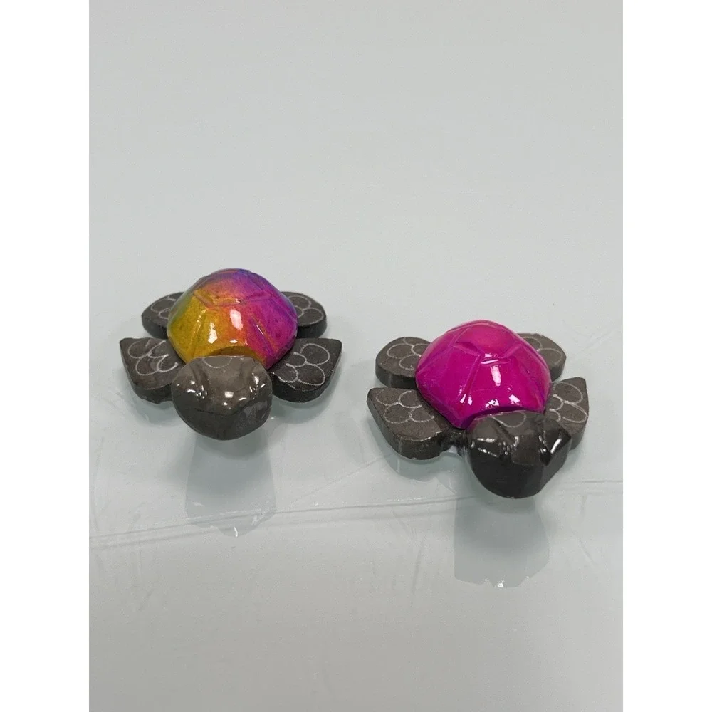 Handcrafted Ecuador Stone‎ Sea Turtle Pair Coastal Nautical Beach House Decor