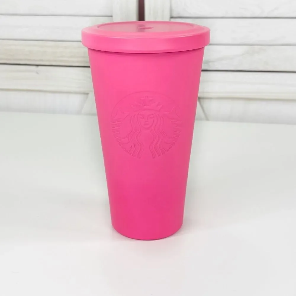 Starbucks HTF‎ 2014 Stainless Steel Tumbler Cup Barbie Hot Pink 16oz