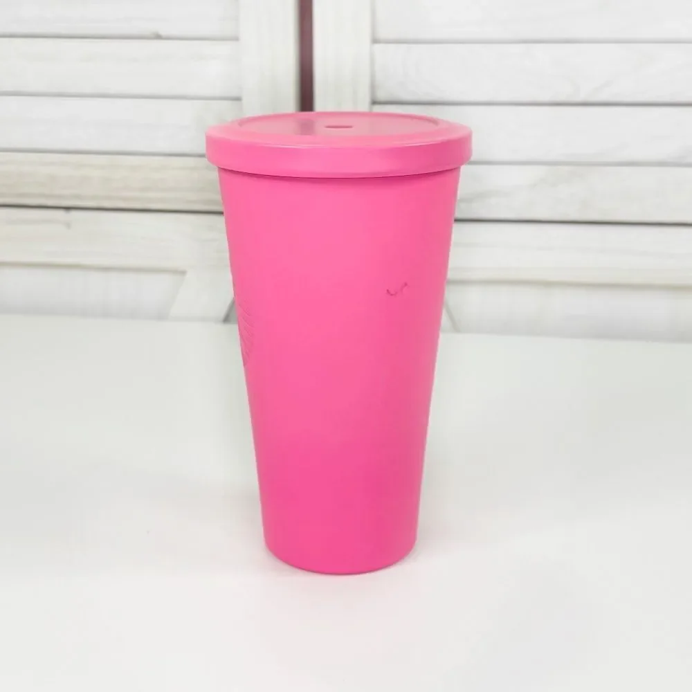Starbucks HTF‎ 2014 Stainless Steel Tumbler Cup Barbie Hot Pink 16oz