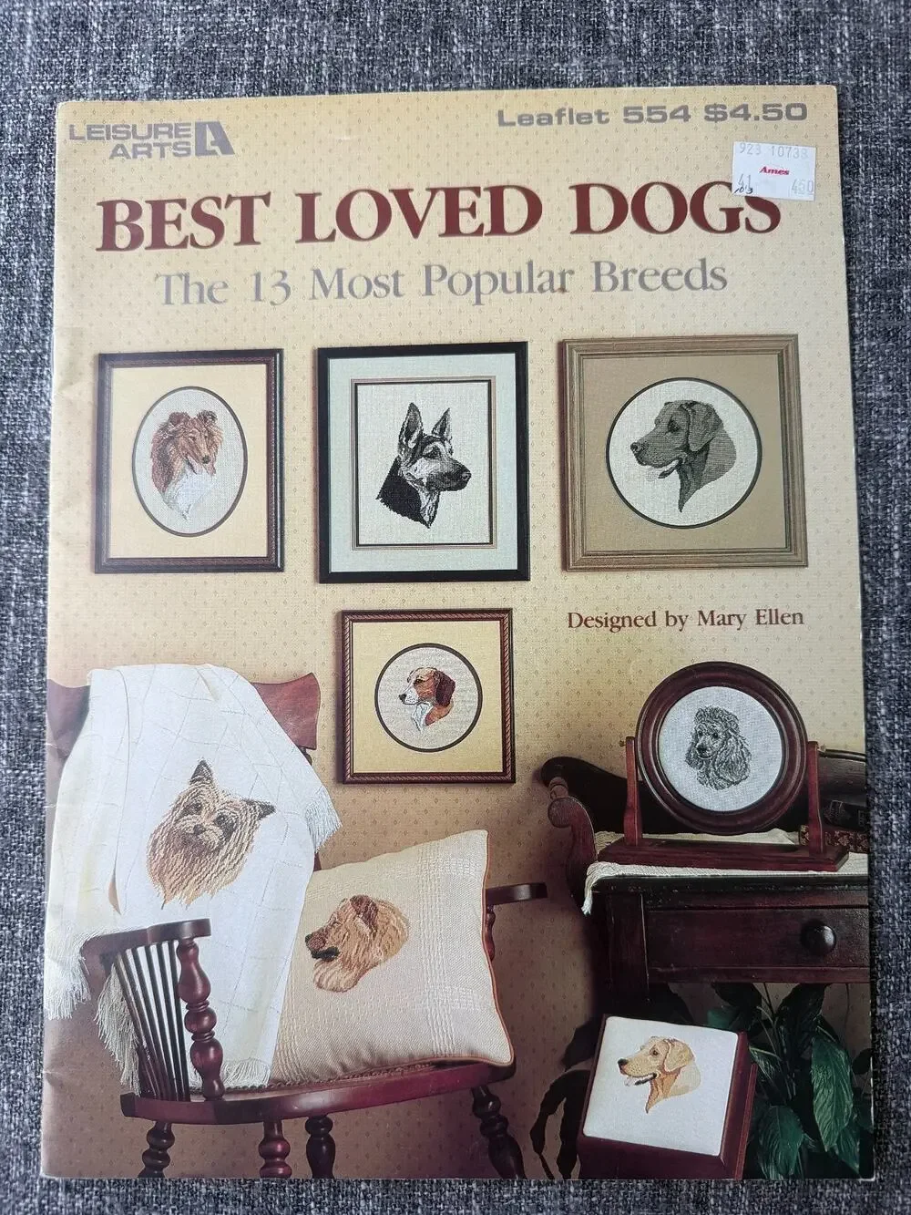 Vintage Leisure Arts Best Loved Dogs Cross Stitch Pattern Leaflet 554 Mary Ellen