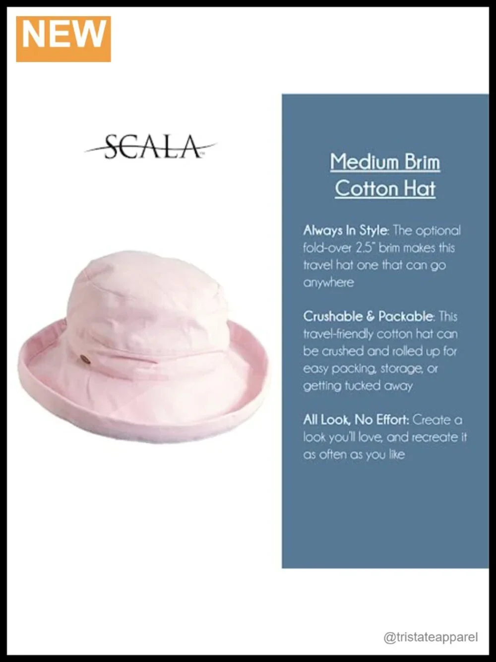Women's Medium Brim Cotton Sun Hat UPF 50+ Foldable