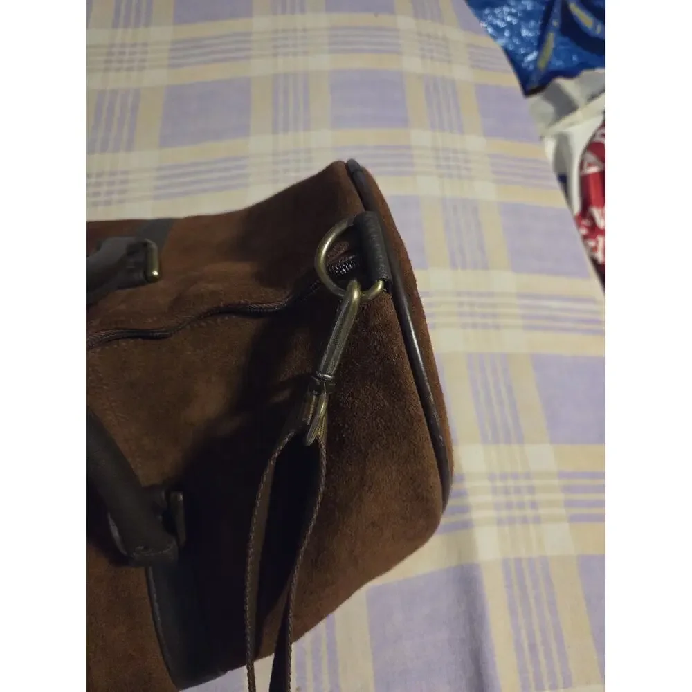 Marlboro Guts Grit Gear Vintage Brown Suede Leather Duffle Bag HEAVY DUTY NWT