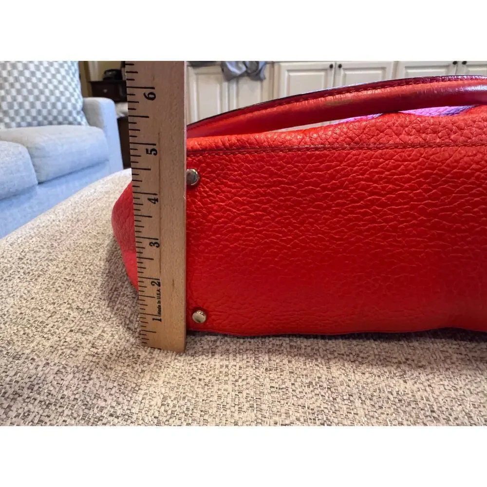Kate Spade New York Orange Large Purse Bag Leather Magnetic Closure Pockets