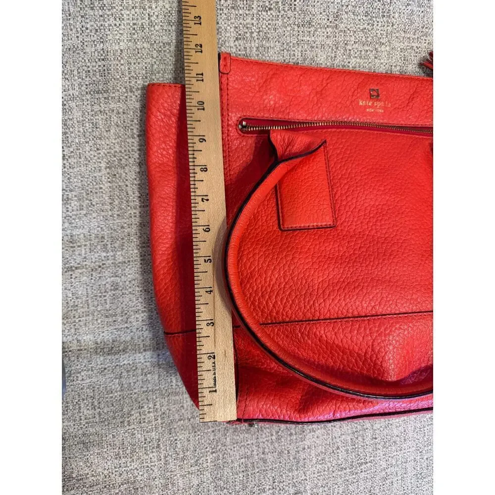 Kate Spade New York Orange Large Purse Bag Leather Magnetic Closure Pockets