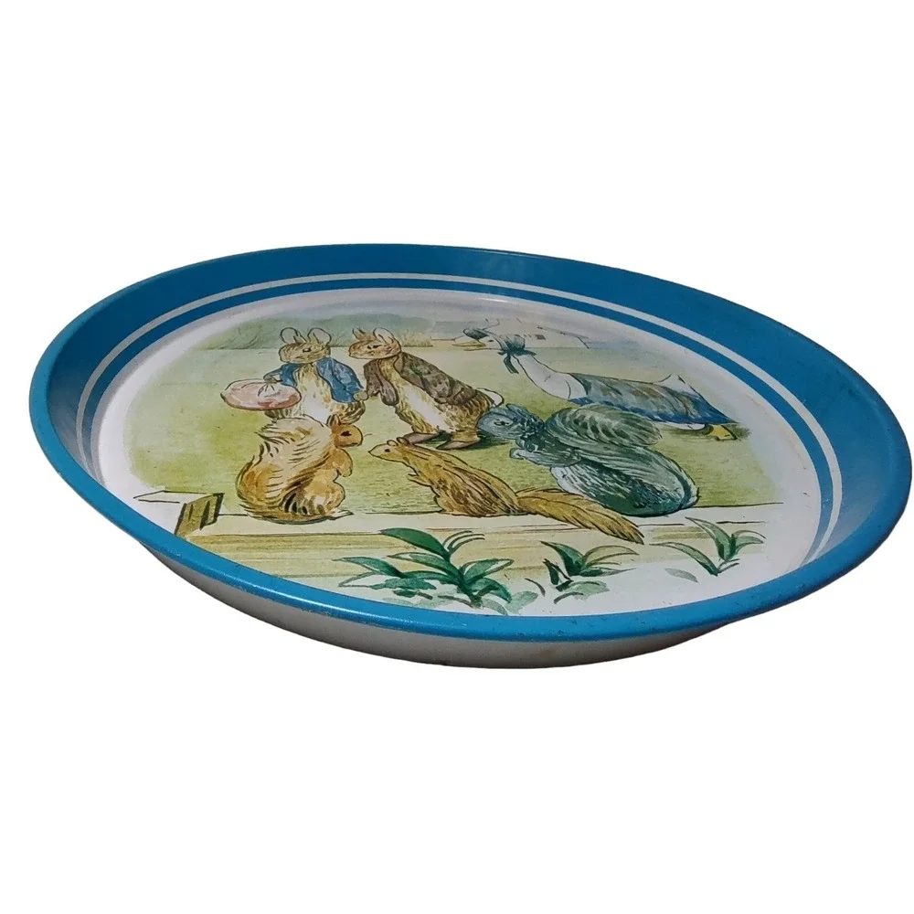 Vintage Peter Rabbit Tin Tray Beatrix‎ Potter Jemima Puddle Duck England SEE