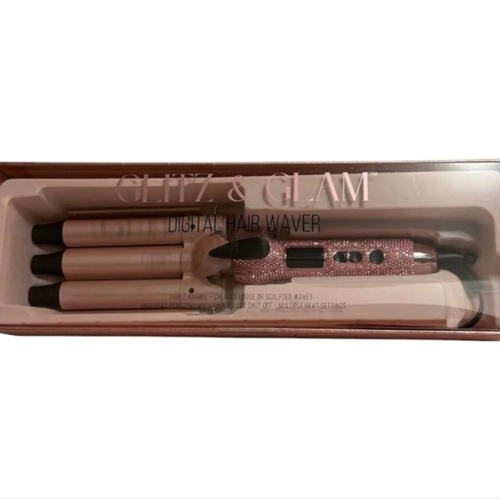 💕▪️Glitz and glam▪️ digital pink glitter Rhinestone hair waver new in box