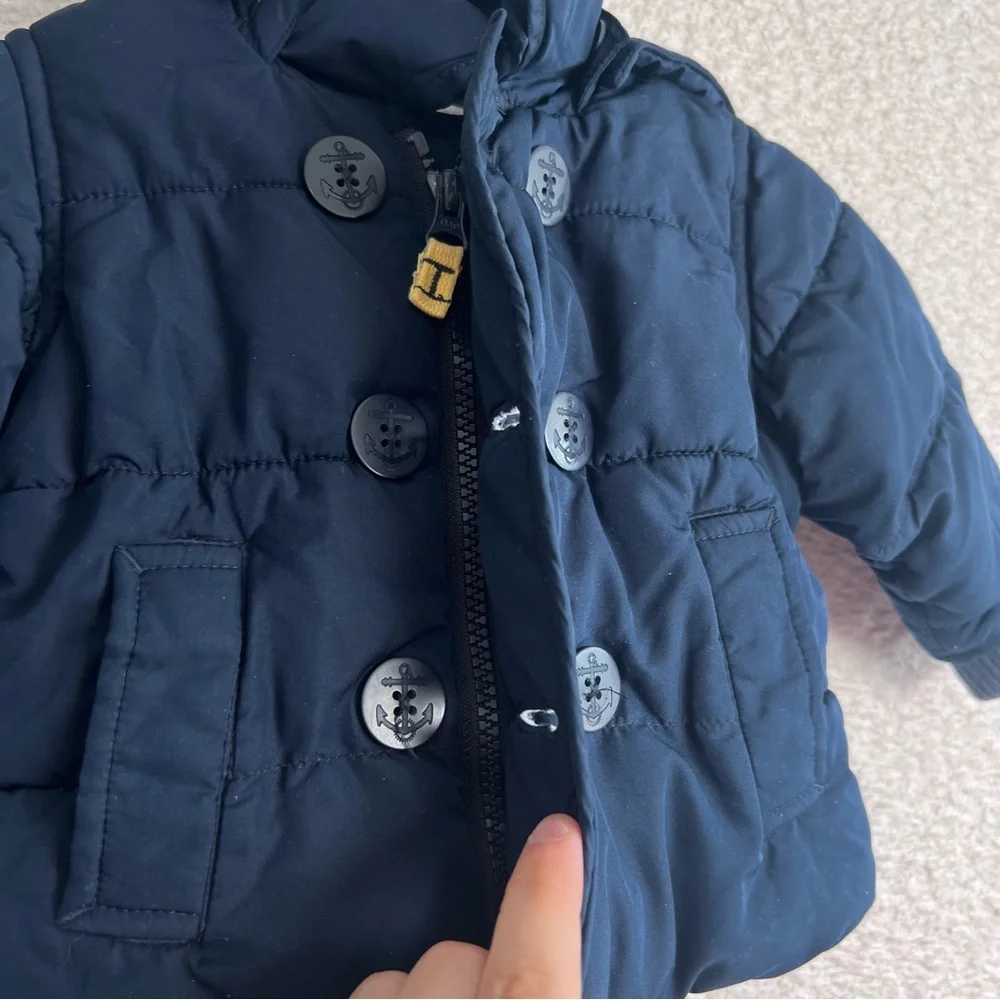 GAP Baby Blue Peacoat Puffer ColdControl With Hood Size 0-6‎ Months