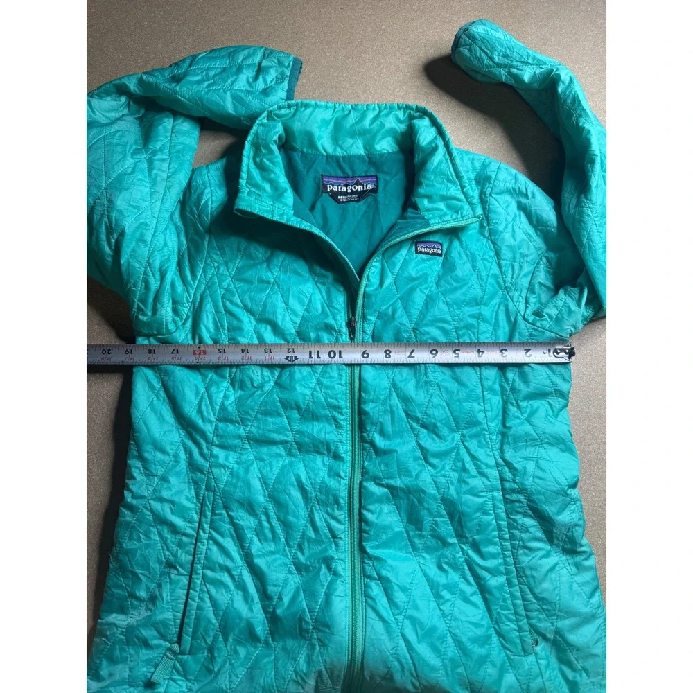 Patagonia Nano Puff Insulated Jacket Kids M 10 Teal Green Diamond Quilt Puffer