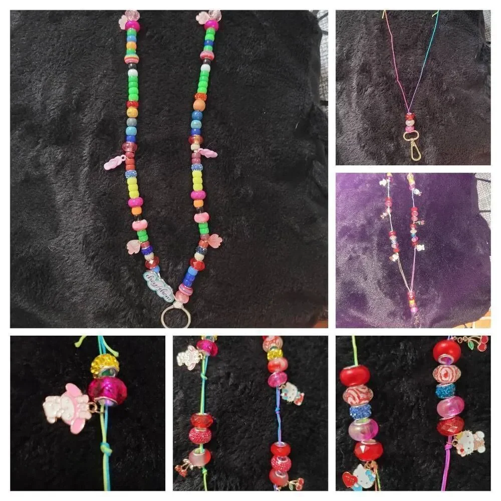 Handmade beaded lanyard keychain