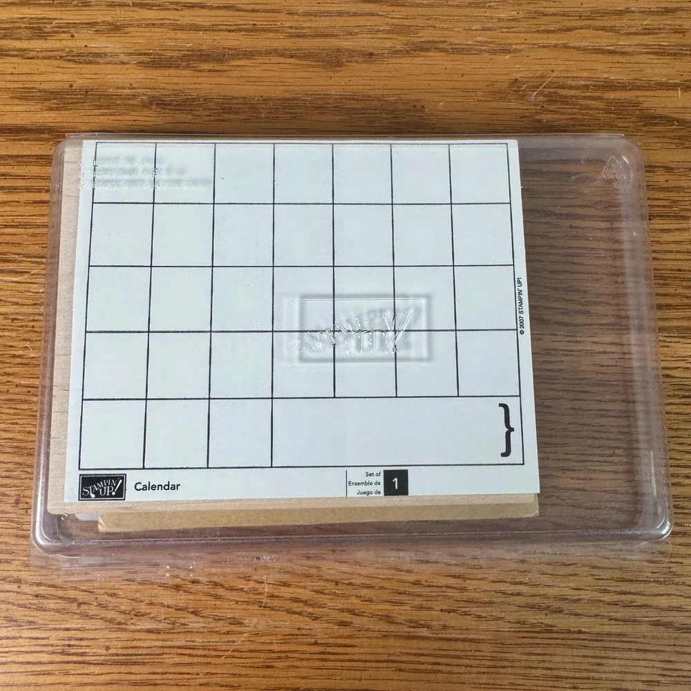 Stampin Up Calendar Grid Mount Rubber Stamp 2007 Large‎ Background DIY Planner