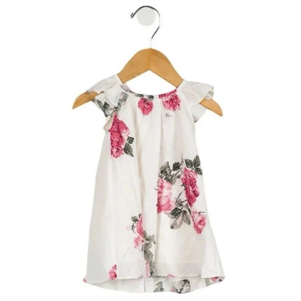 LoveShackFancy Infant Baby Girl Dress Floral And Polkadot Sz 12-18 Mo