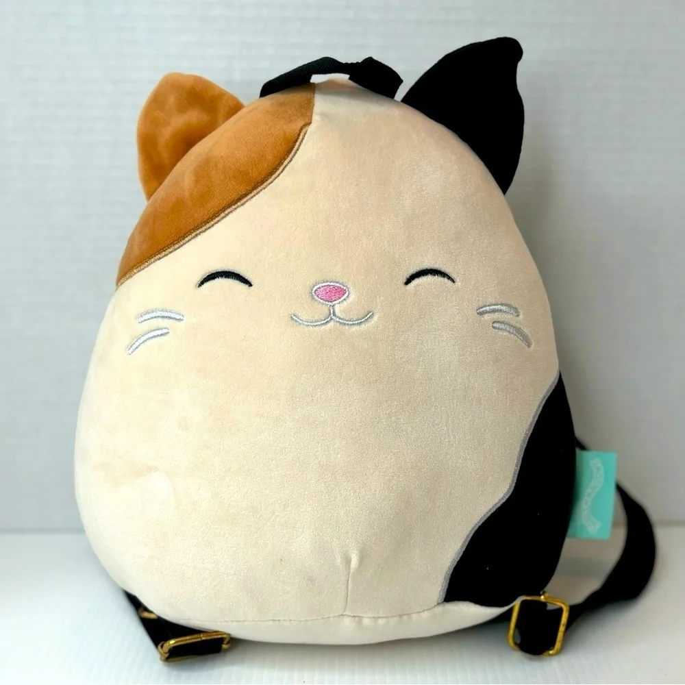 Squishmallows Cam the Calico Cat 10” Plush Backpack Stuffed Animal Toy Bag Tote