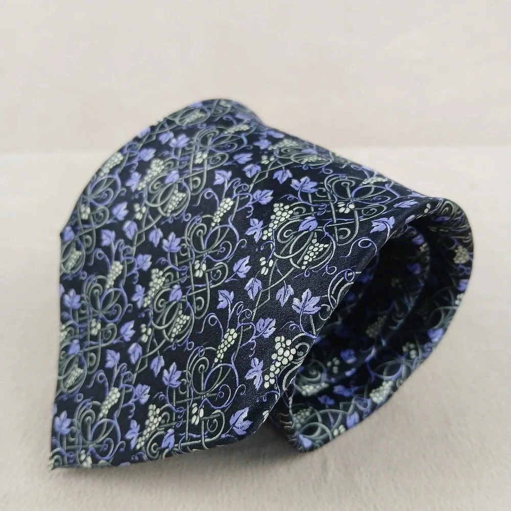 Yves‎ Saint Laurent YSL 3.75x58 Mens Tie Silk Geometric Floral Woven