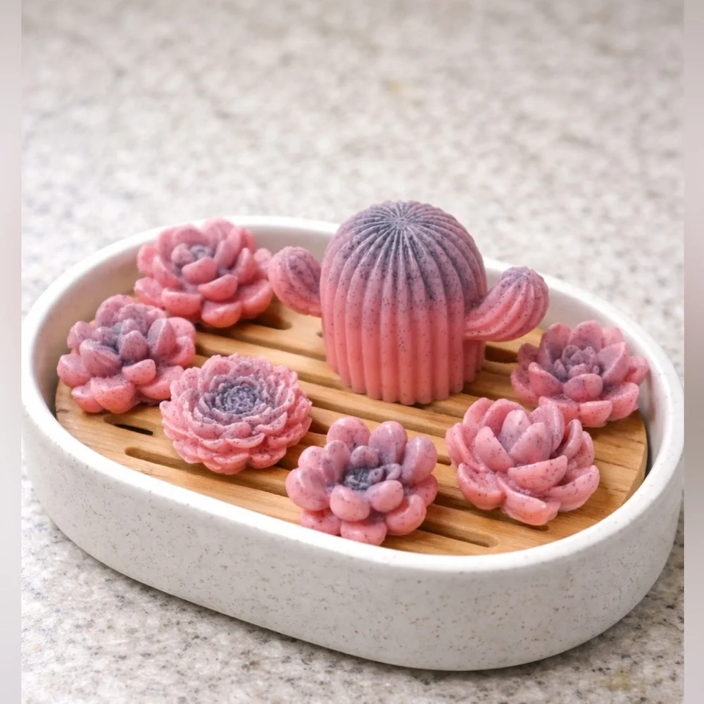 7pc mango vanilla soap set succulents & cactus shea butter based