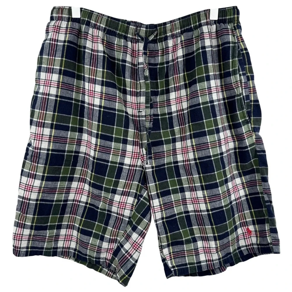 Polo‎ Ralph Lauren Men's Small Plaid Sleep Shorts Cotton Sleepwear